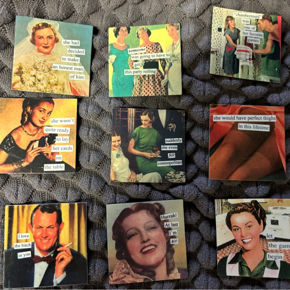 Bridal shower/ birthday party favors set of 9. Choose mix! Funny Anne Taintor